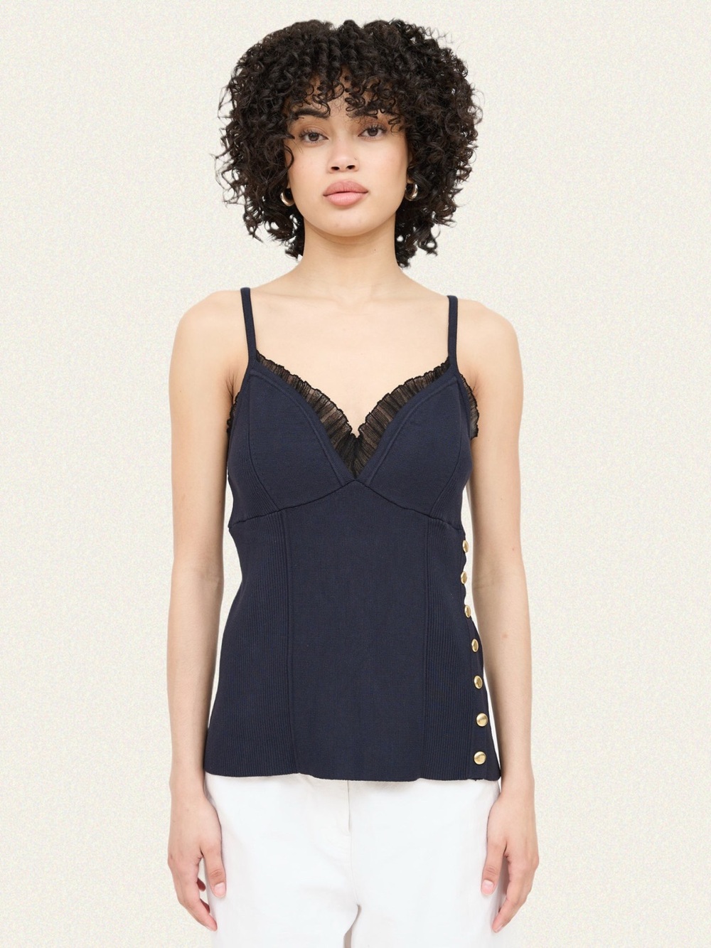 3.1 Phillip Lim Tech Milano Cami With Lace Insert